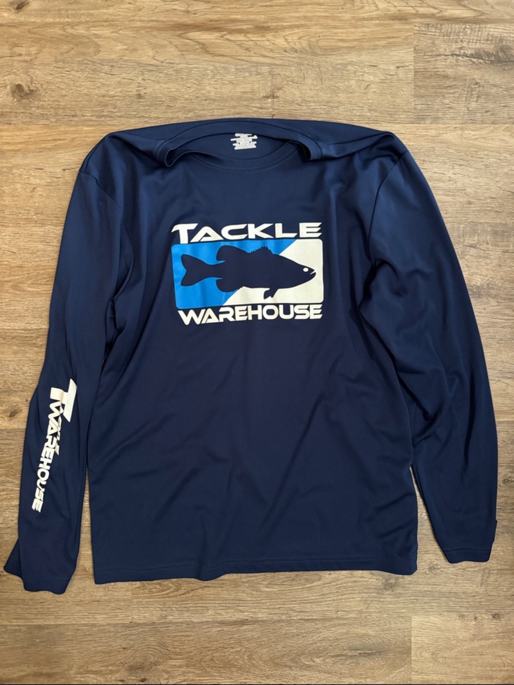 Warehouse Navy Long Sleeve Tackle Fishing Graphic Tee